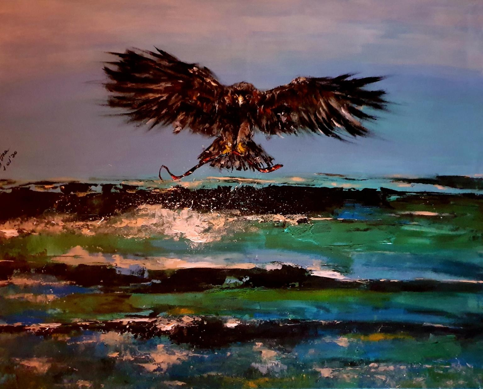 ArteDiAlina.com painting: flight of a snake